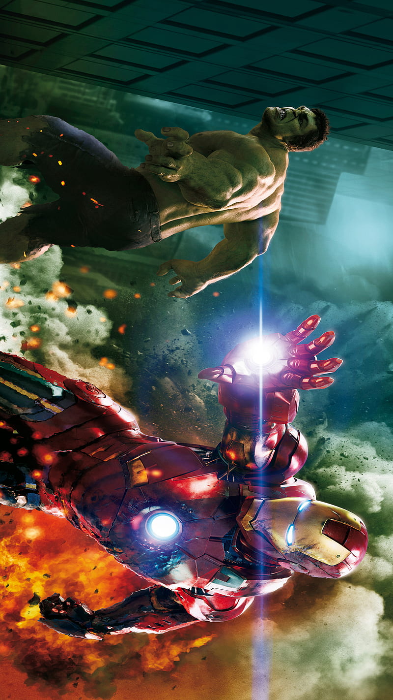 Avengers hulk, iron, man, marvel, movie, silverbull, HD phone wallpaper