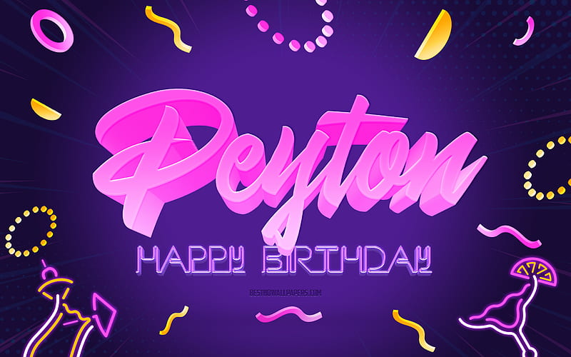 Happy Birtay Peyton, Purple Party Background, Peyton, creative art, Happy Peyton birtay, Peyton name, Peyton Birtay, Birtay Party Background, HD wallpaper
