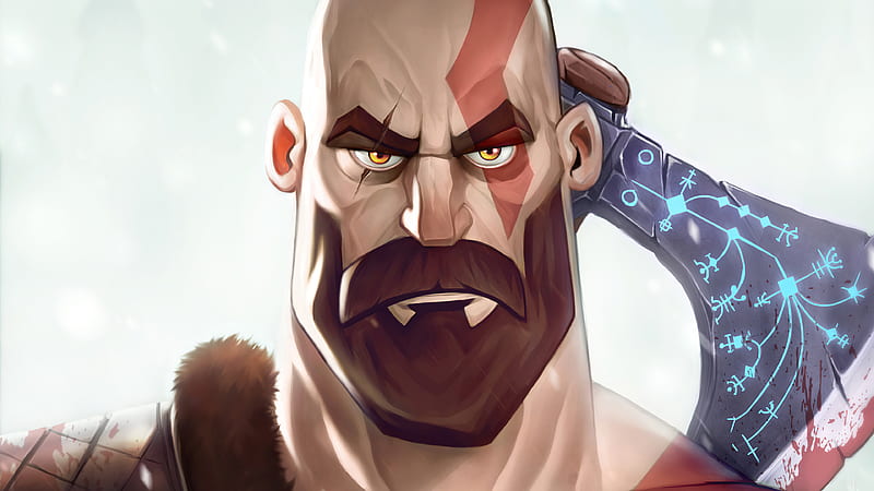 Kratos 2020, kratos, artwork, games, artstation, HD wallpaper