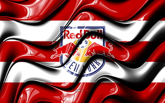 New England Revolution flag blue and red 3D waves, MLS, american soccer  team, HD wallpaper