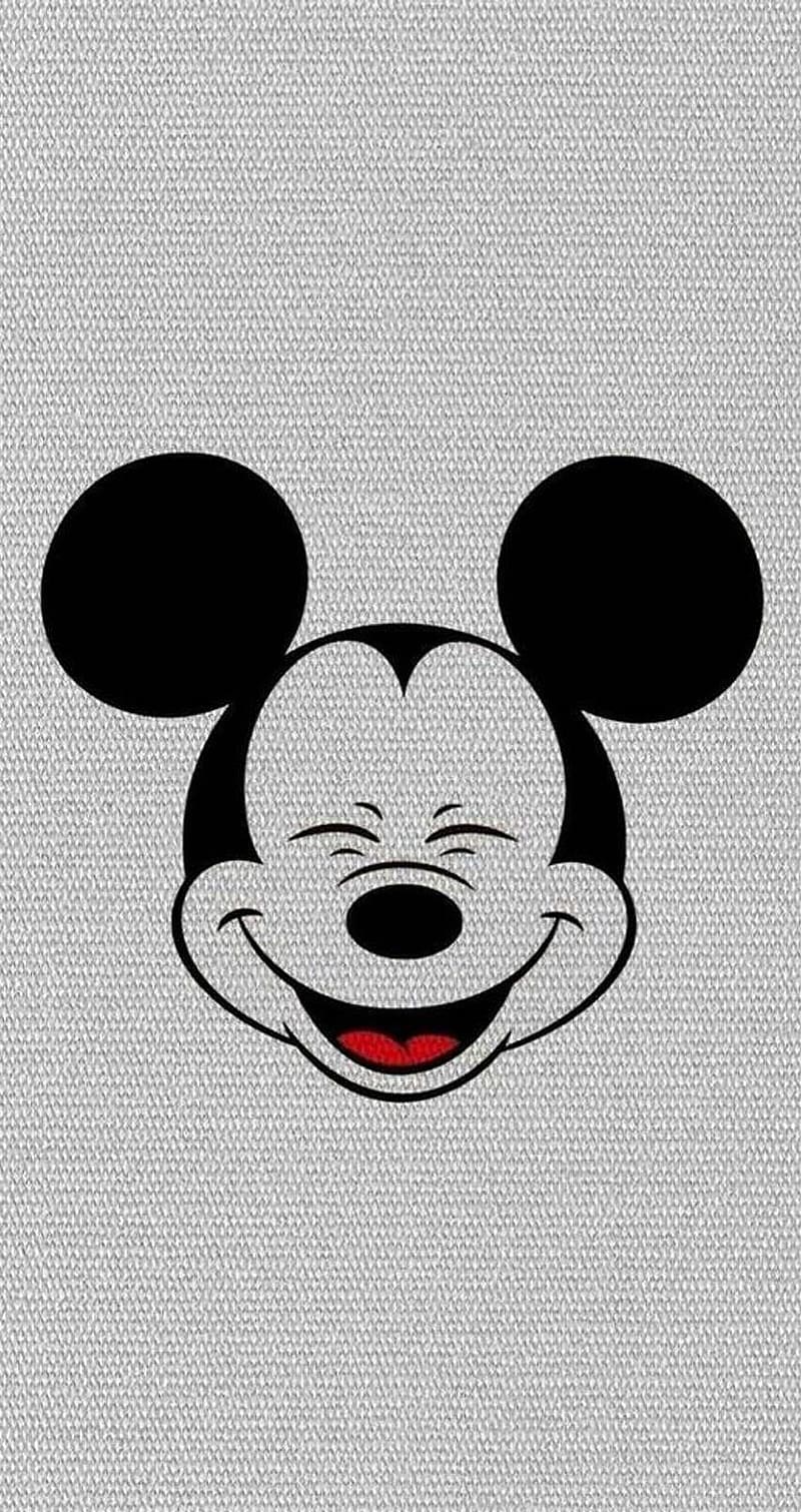 Mickey Mouse The Background Is Black, Black and White Mickey Mouse, HD phone wallpaper