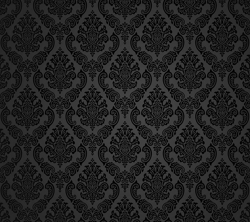 Floral Pattern, black abstract, floral pattern texture, HD wallpaper