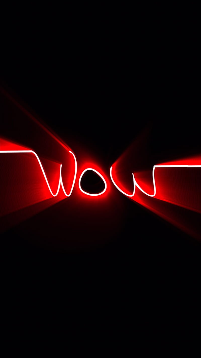 Wow Blackandblack Color Motivation Neon Red Text Wall Hd Phone Wallpaper Peakpx