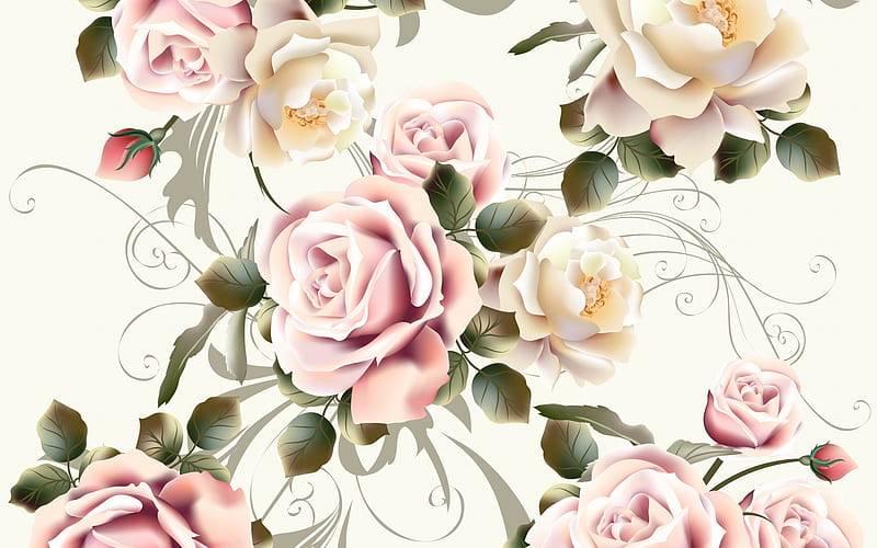 Texture, pattern, rose, flower, paper, pink, HD wallpaper