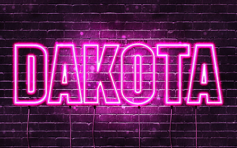 HD wallpaper dakota with names female names dakota name purple neon lights horizontal text with dakota name