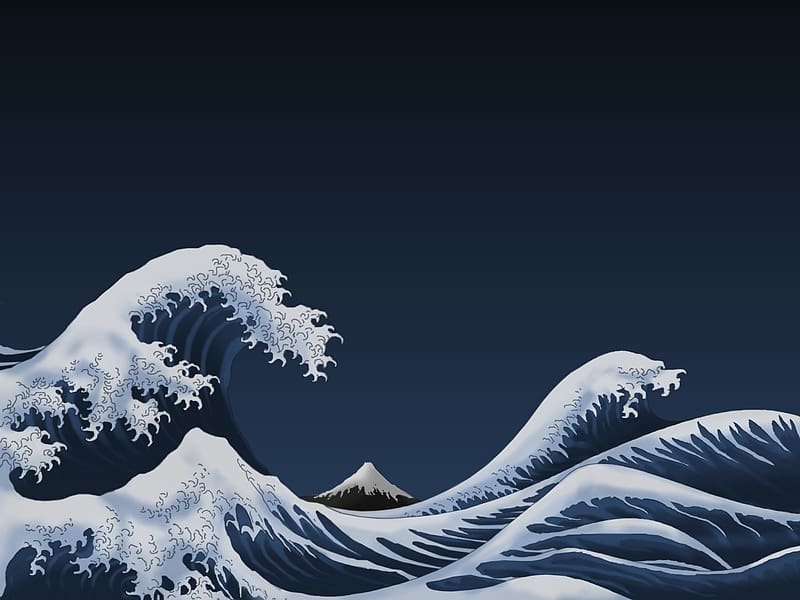 Water, Artistic, Wave, The Great Wave Off Kanagawa, HD wallpaper