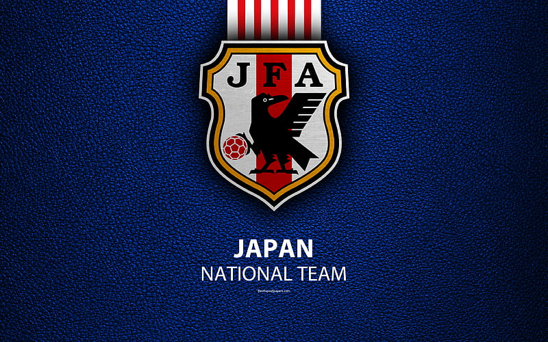 Japan national football team leather texture, JFA, japan Football Association, emblem, logo, Asia, football, japan, HD wallpaper