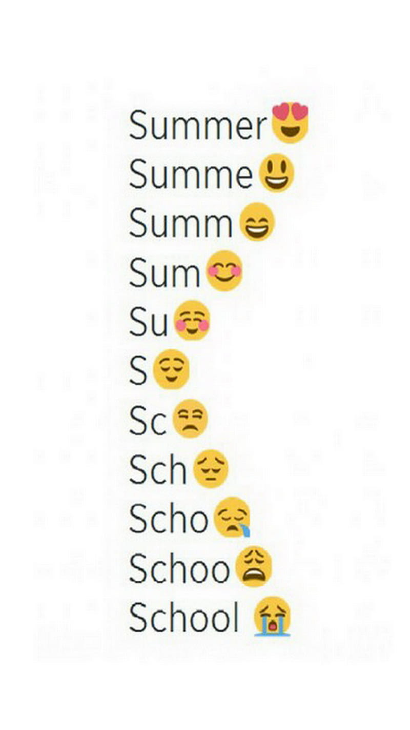 Summer, emoji, school, HD phone wallpaper