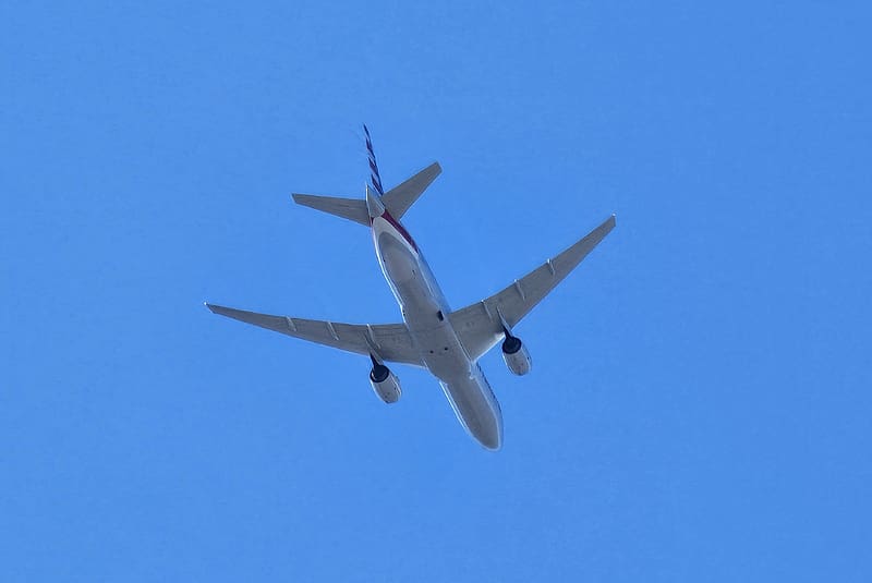 Plane Overhead, Jet, Aircraft, Plane, Sky, Airplane, HD wallpaper