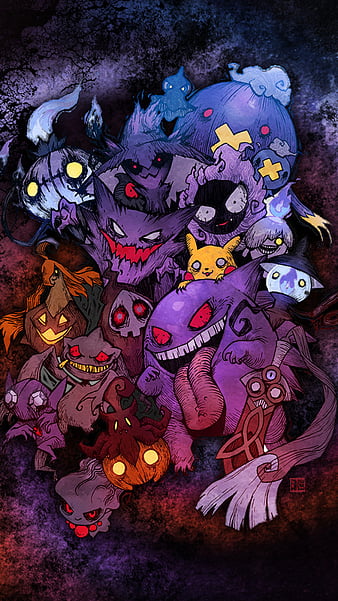 Gengar, pokemon, dark, ghost, fantasma smile, sonriente, neon, HD