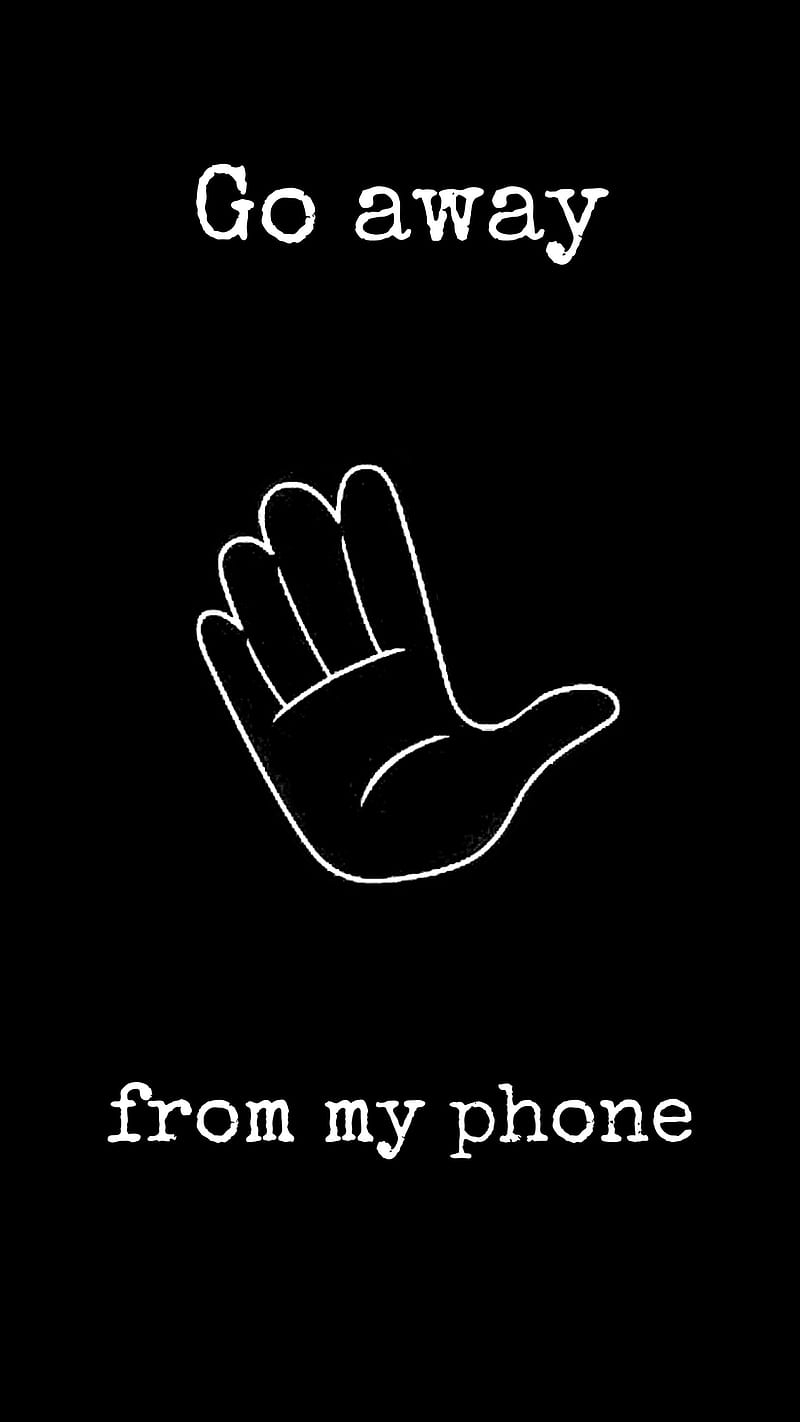 Go away, amoled, black, dont, galaxy, hand, iphone, logo, phone, stop, touch, HD phone wallpaper