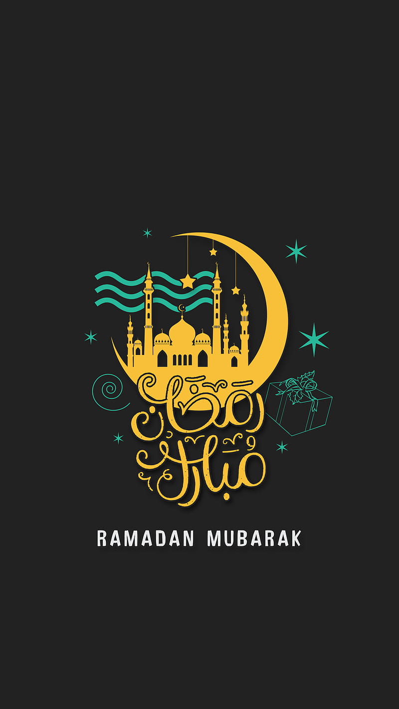 Ramadan Mubarak, 2018, allah, arab, arabic, black, dark, islam, muslim, HD phone wallpaper