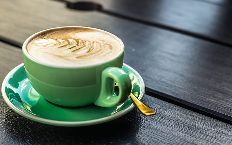 cappuccino, coffee, latte, cup, HD wallpaper