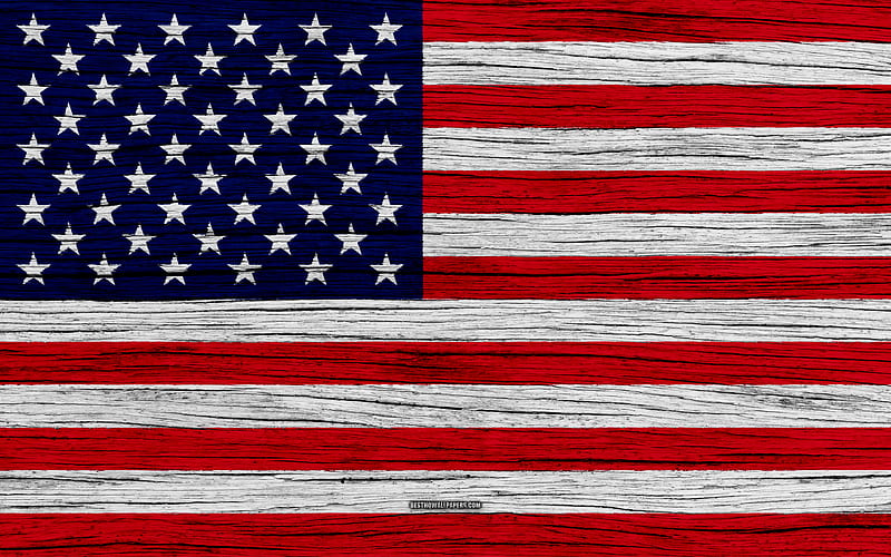 Flag of USA North America, wooden texture, American flag, national symbols, USA national flag, art, USA, United States flag, HD wallpaper