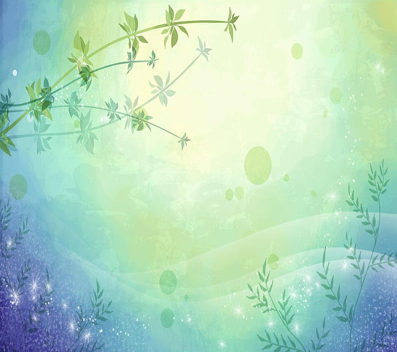 Cool design, blue, floral, green, leaves, light, nice, HD wallpaper | Peakpx