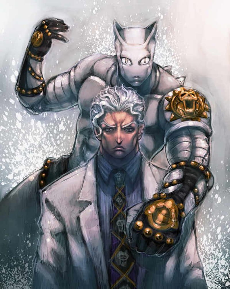 kira yoshikage and killer queen (jojo no kimyou na bouken and 1 more) drawn  by shihou_(g-o-s)