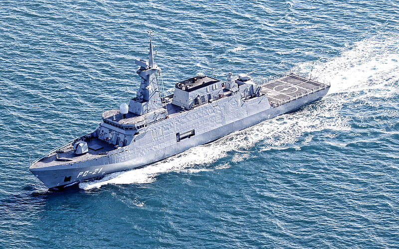F Defensora F41, frigate, Brazilian Warship, Brazilian Navy, Niteroi-class frigate, seascape, HD wallpaper