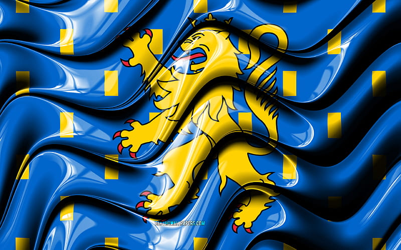 Franche-Comte flag Provinces of France, administrative districts, Flag of Franche-Comte, 3D art, Franche-Comte, french provinces, Franche-Comte 3D flag, France, Europe, HD wallpaper