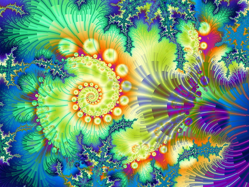 Fleur de fractal, by annamarie57, digital, color, mathematics, fractal, HD wallpaper