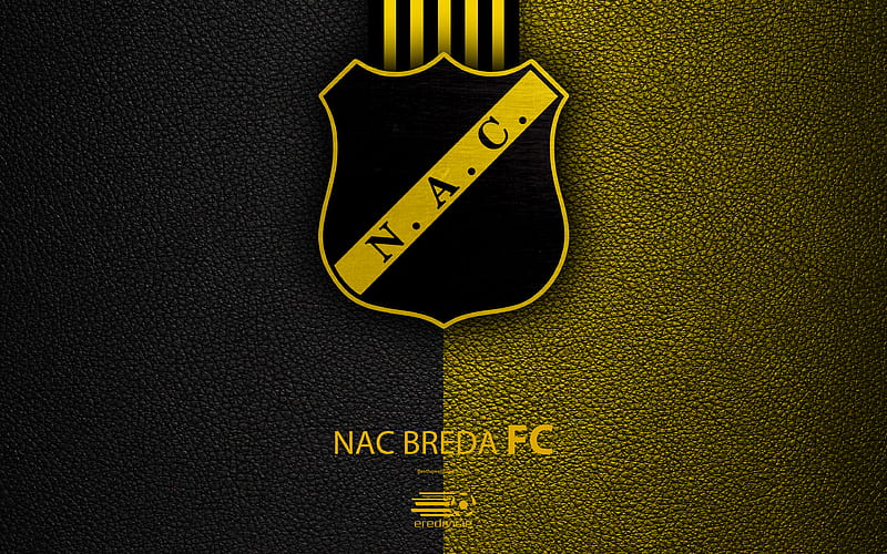 NAC Breda FC Dutch football club, leather texture, logo, emblem, Eredivisie, Breda, Netherlands, football, Dutch Football Championship, HD wallpaper
