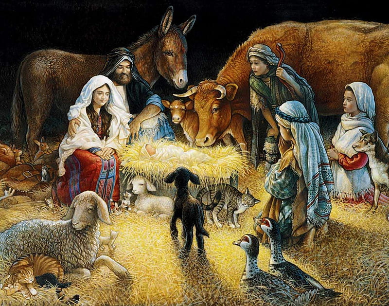 The Nativity, nativity, Christmas, Jesus Christ, Wise men, shepards, baby,  manger, HD wallpaper | Peakpx