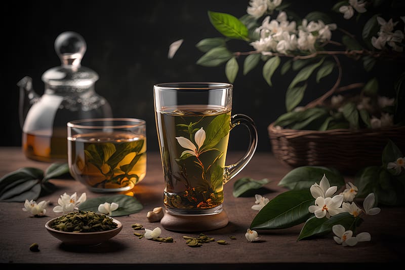 Cup of green tea, Tea, Aroma, Glass, Herb, Jasmine, HD wallpaper