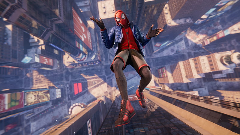 Miles Morales Spider-Man Falling Cool, HD wallpaper
