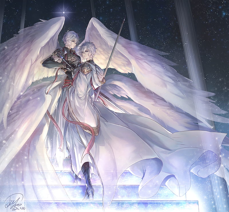 shingeki no bahamut, lucifer, lucilius, granblue fantasy, wings, anime games, Anime, HD wallpaper