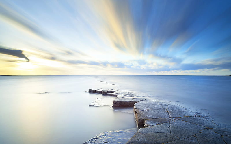 Sea Sky Horizon, horizon, sea, sky, nature, HD wallpaper