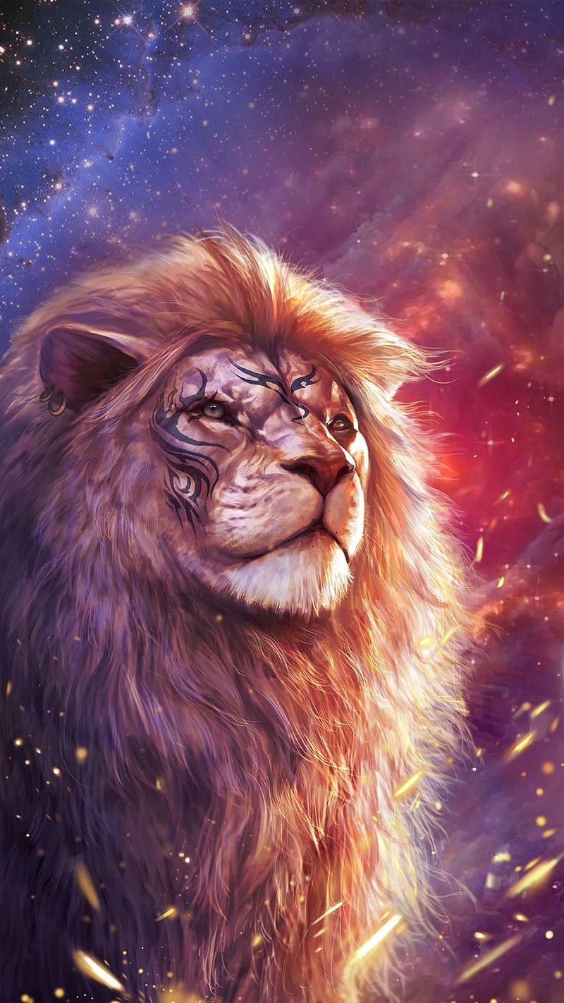 Lion , Animated Lion, king of the jungle, HD phone wallpaper