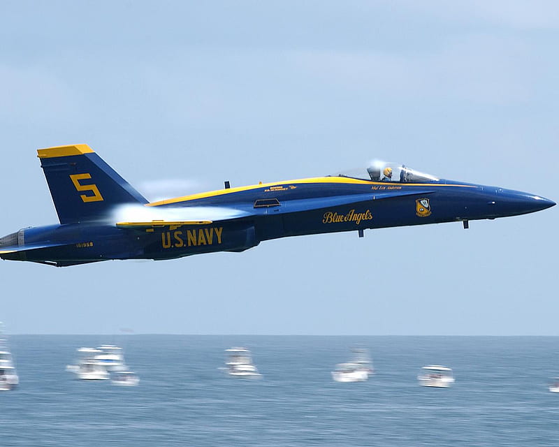 There Goes Another Blue Angel, plane, fly, blue angel, jet, fast, HD wallpaper
