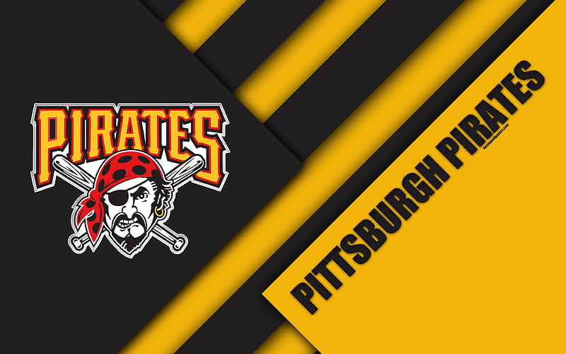 Pittsburgh Pirates, MLB black-and-yellow abstraction, Central division, logo, material design, American baseball club, Pittsburgh, Pennsylvania, USA, Major League Baseball, HD wallpaper