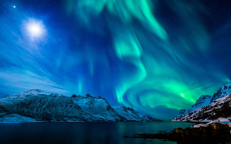 Northern lights aurora borealis-Scenery High Quality, HD wallpaper