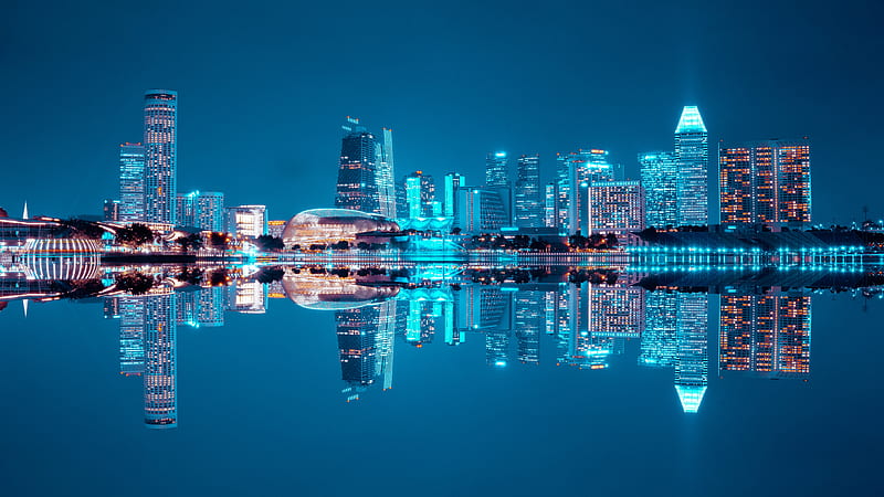 night city, city lights, panorama, metropolis, HD wallpaper
