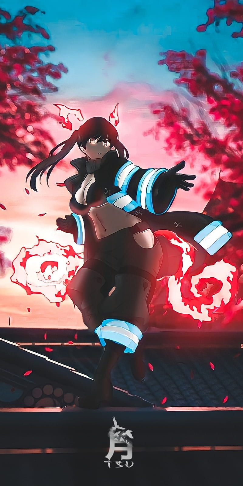 Fire Force, Maki Oze, Flames, 4K,3840x2160, Wallpaper