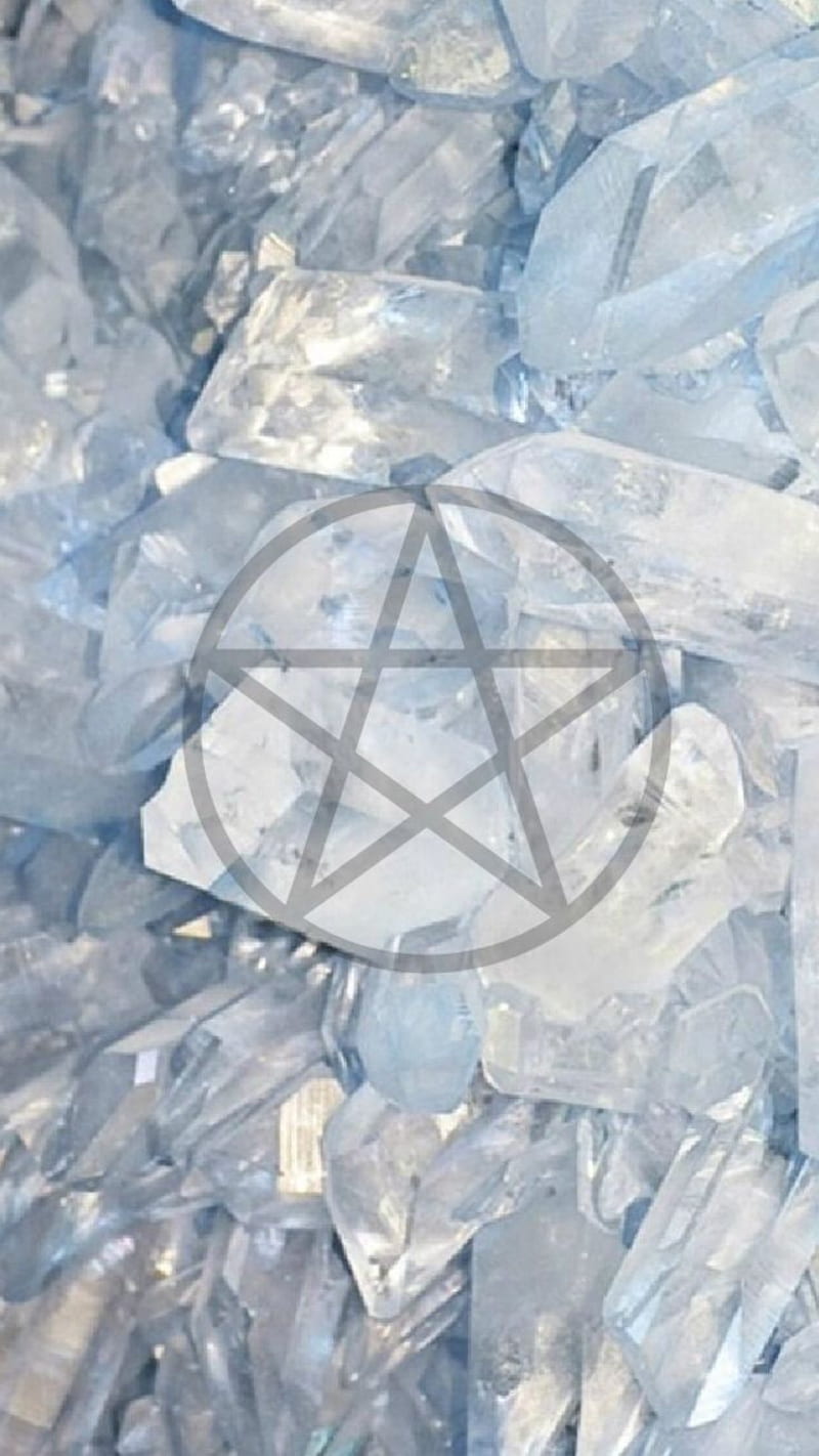 Gemstone Pentacle, bohemian, crystal, pagan, wiccan, witch, HD phone wallpaper
