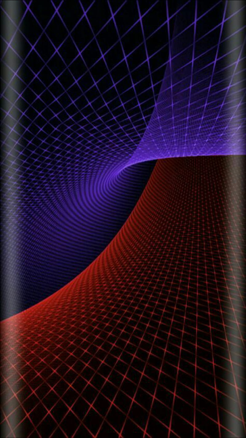 Abstract, dark, desenho, edges, purple, red, star, wave, HD phone wallpaper