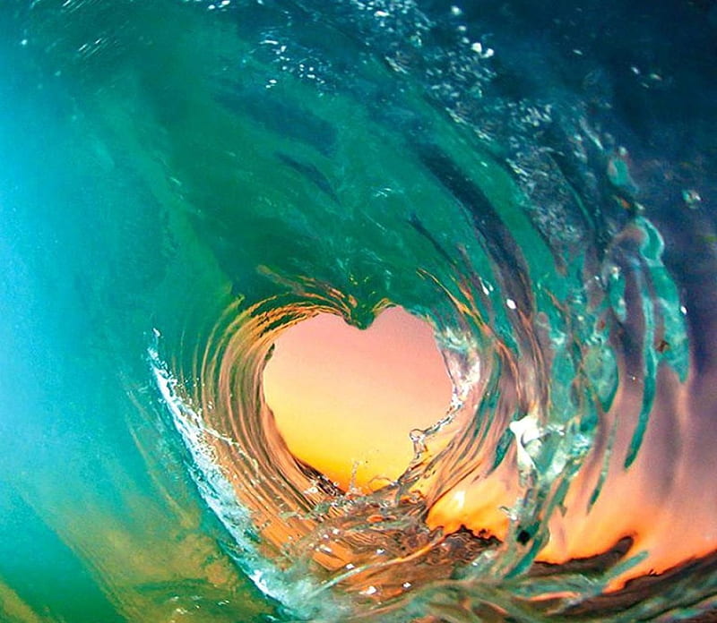 Game of wave, colorful, wawe, sea, heart, HD wallpaper