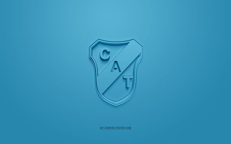 Club Atlético Temperley, creative 3D logo, blue background, Argentine ...