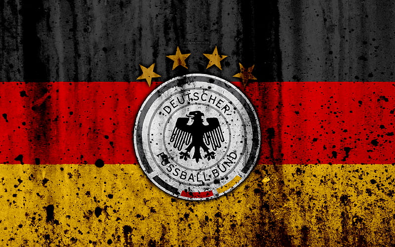 Germany national football team logo, grunge, Europe, football, stone texture, soccer, Germany, European national teams, HD wallpaper