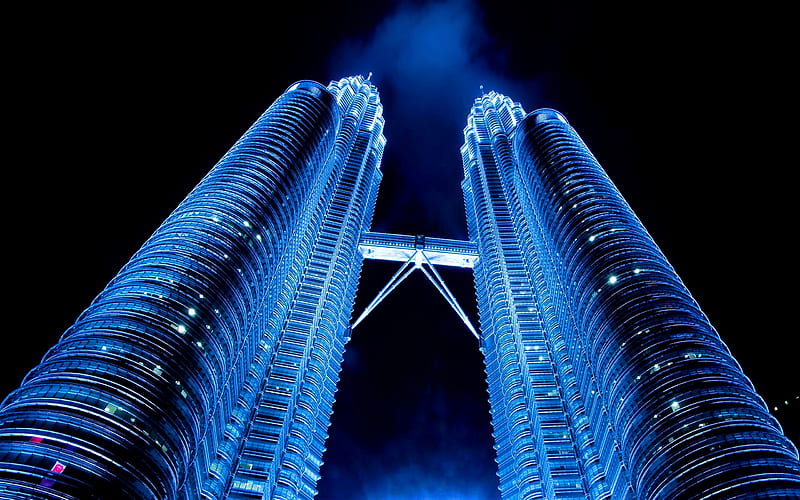 Petronas Towers, night, skyscrapers, Kuala Lumpur, Malaysia, Asia, HD wallpaper