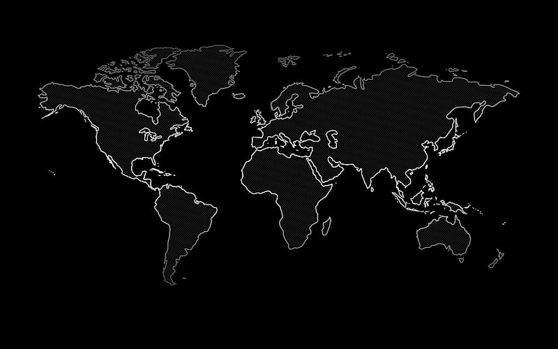 World map, black background, continents, lines style, world map concepts, HD  wallpaper | Peakpx