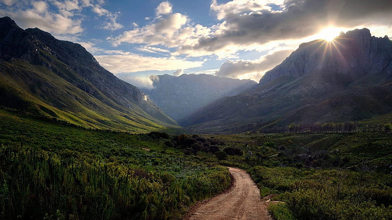 fantastic jonkershoek reserve in south africa, forest, mountains, reserve, road, valley, HD wallpaper