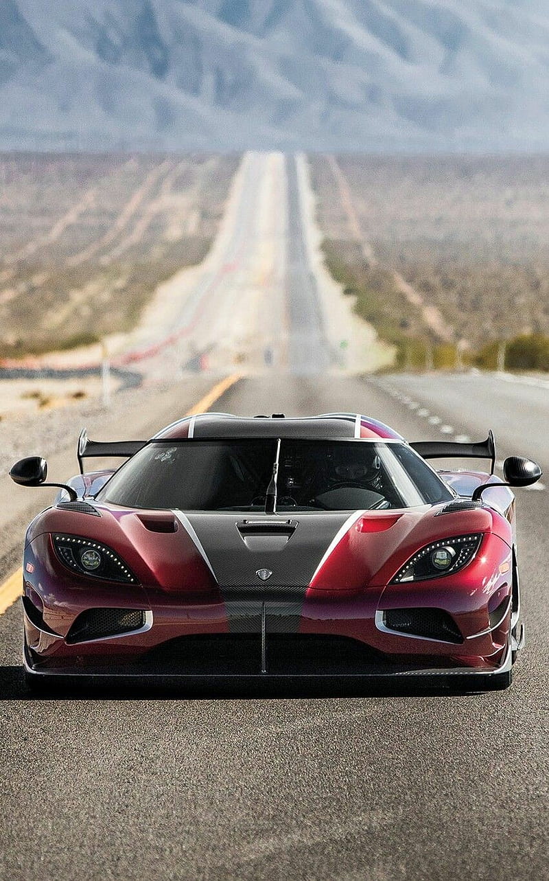 Koenigsegg, car, fast, red, road, sport, HD phone wallpaper