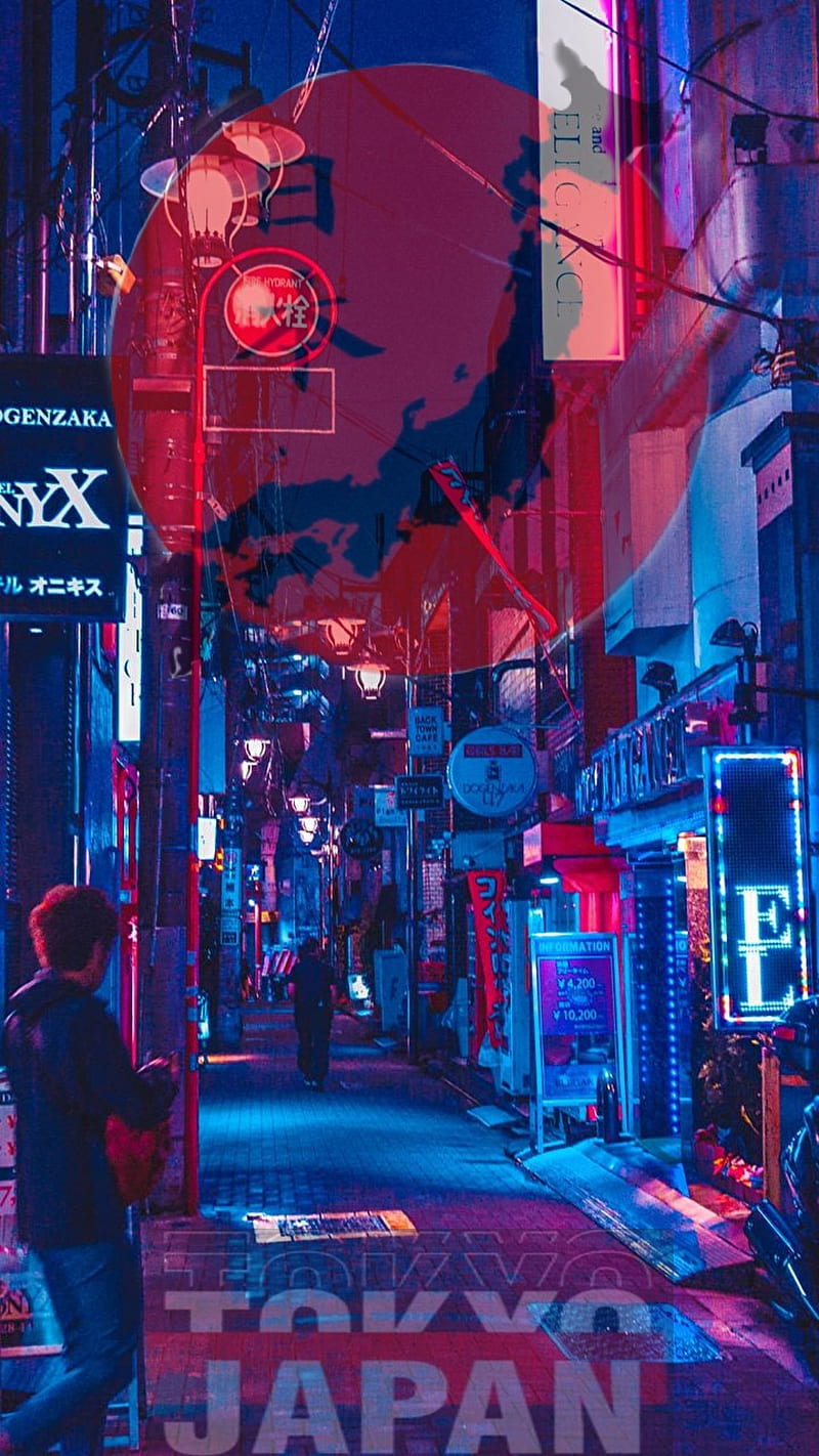 Tokyo japan, red, art, HD phone wallpaper