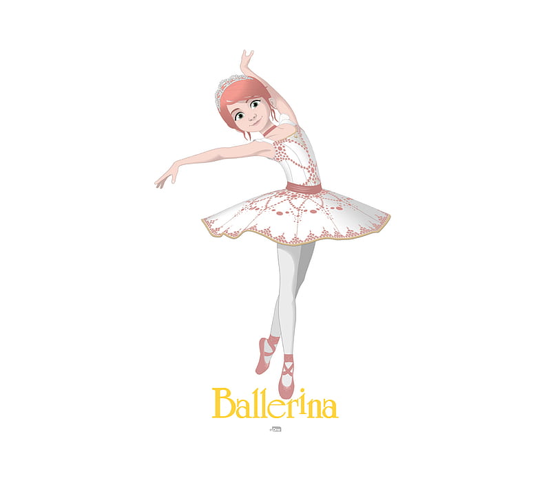 Ballerina White, ballet, cartoon, children, france, girl, movie, ballerina, HD wallpaper
