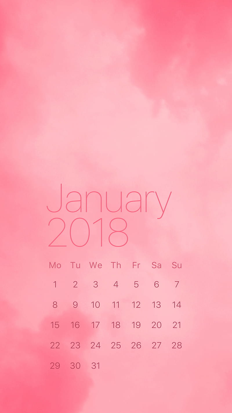 Pink Clouds, january, jan, calendars, winter, HD phone wallpaper