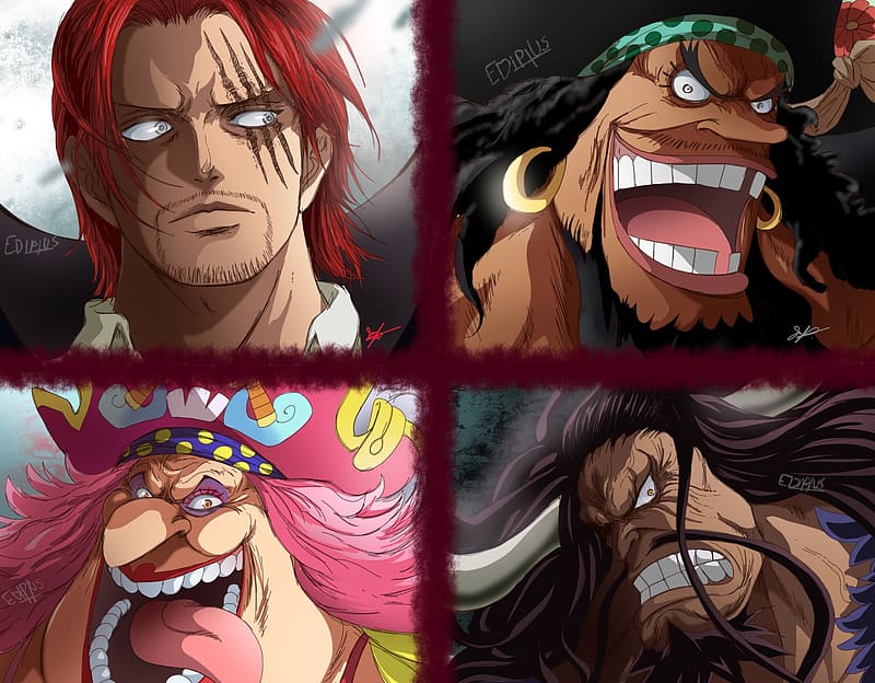 Anime, One Piece, Shanks (One Piece), Marshall D Teach, Kaido (One Piece), Charlotte Linlin, HD wallpaper