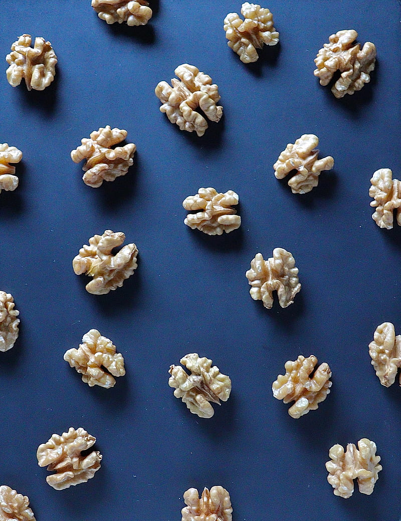 walnut, nut, pattern, blue, HD phone wallpaper