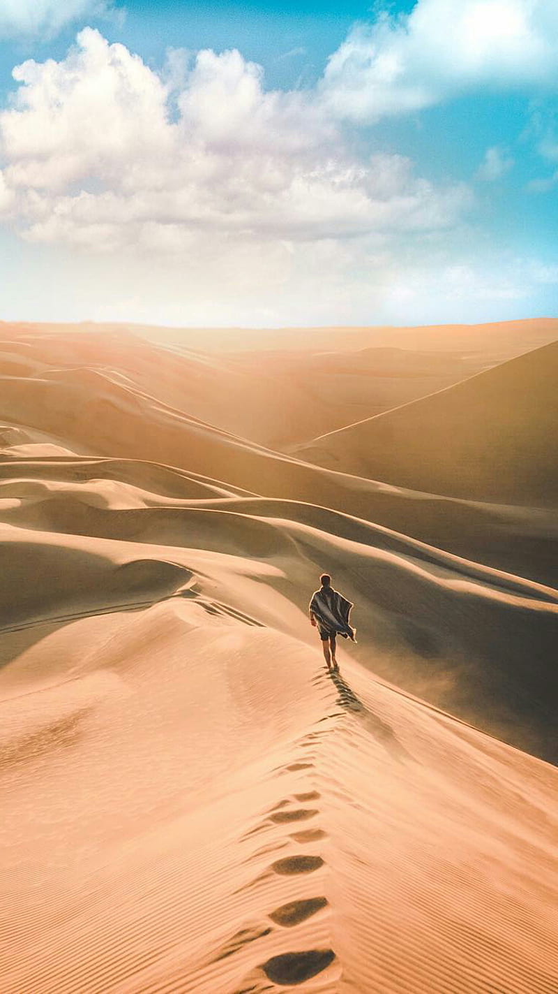 Sahara, desert, man, nature, sand, sky, HD phone wallpaper | Peakpx